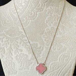 Rachel Zoe Pink Clover Necklace